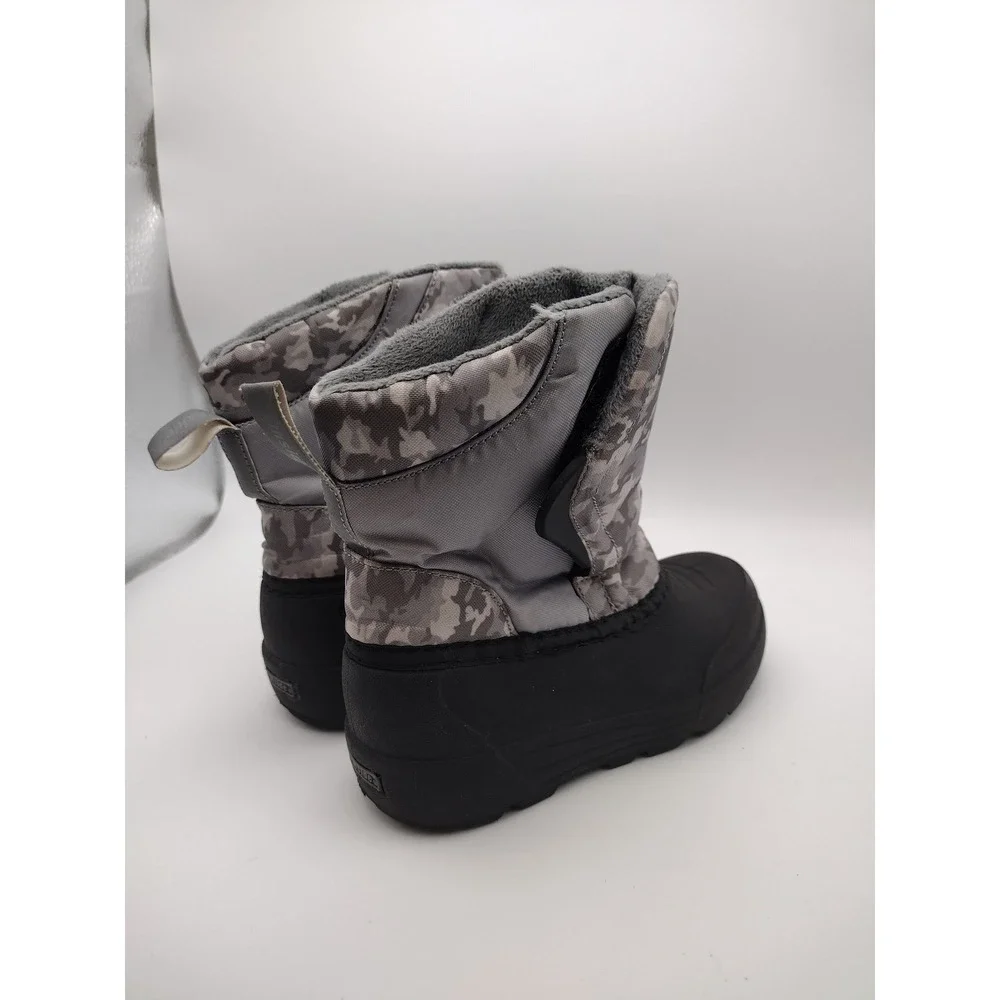 Northside Frosty Kids Snow Boots Gray Camo 3M Thinsulate Insulated Size 10
